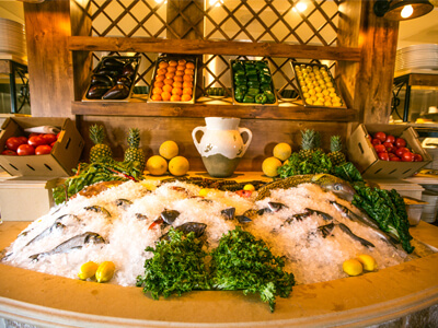 fresh seafood display